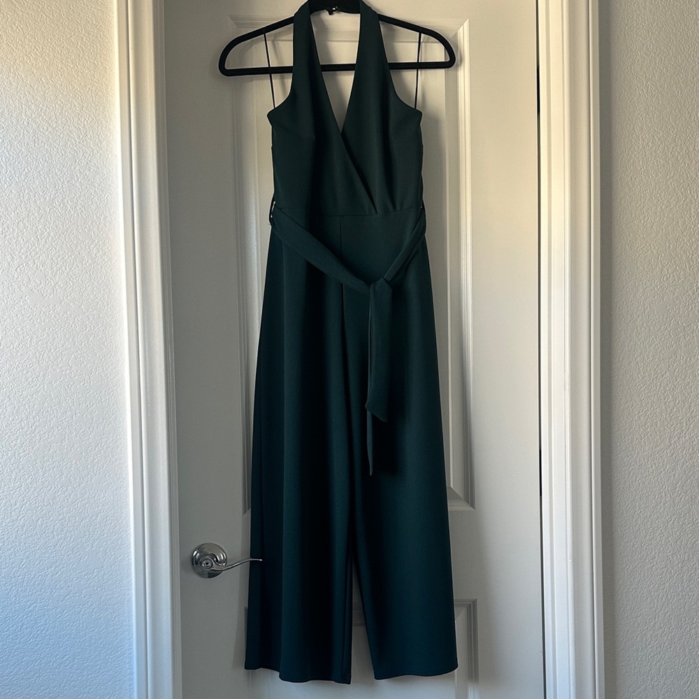 New Look Dark Green Halter Jumpsuit